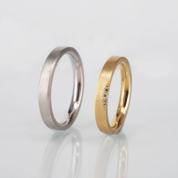 Aliança Rectangular Suau Diamants