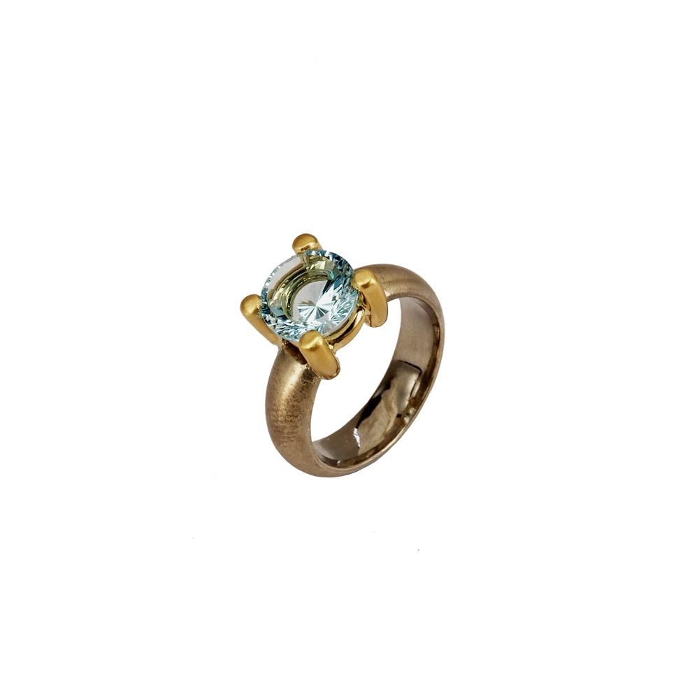 anillo plata, oro y top azul Spirit Sun | PUS147TOPBM