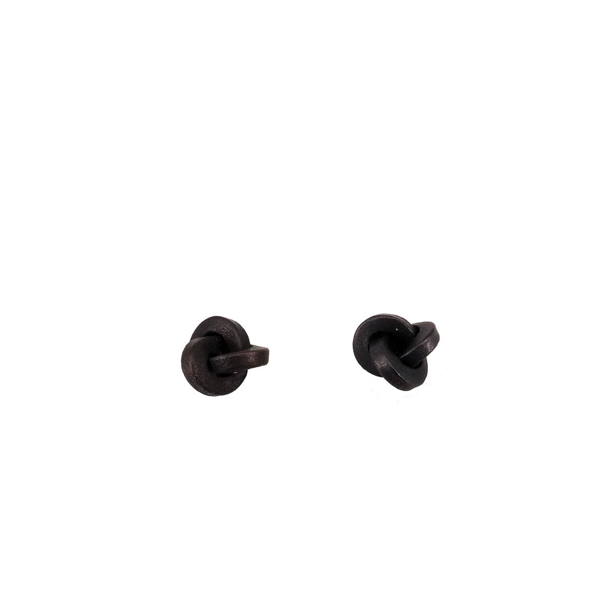 Pendientes OLIVER SCHMITD con forma de nudo de acero negro y oro rosa de 18kts | OS-406