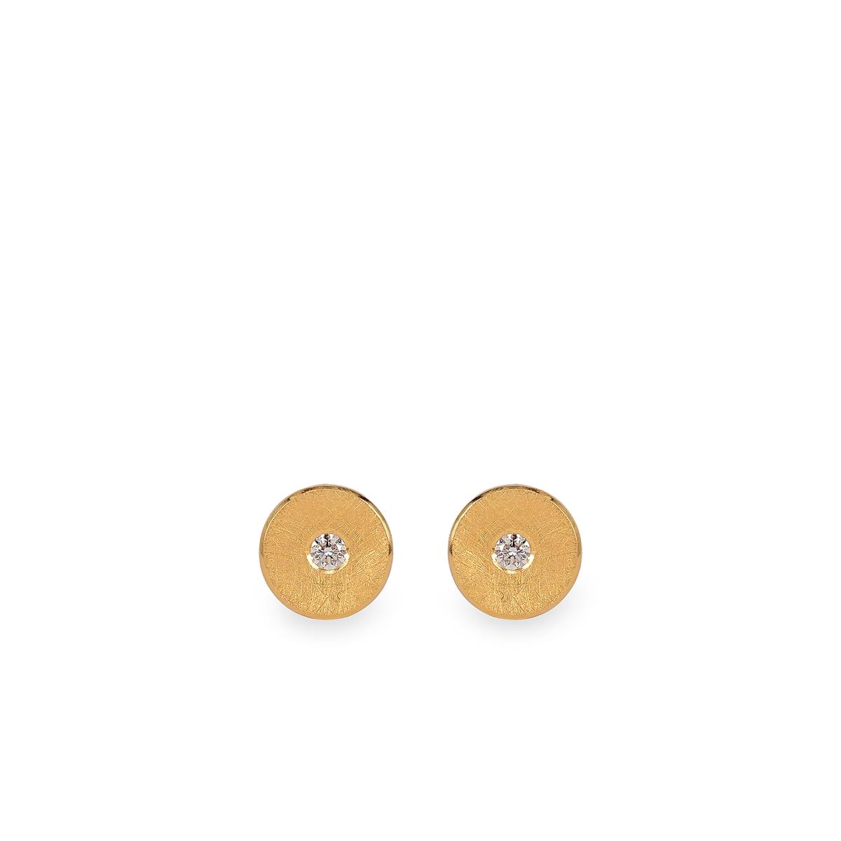 Pendientes JOAN DATZIRA Redondas con lateral de plata Ag925 y frontal de oro Au750 con diamantes 0.02ct G/Vs de | JD-AR 5310B | JOAN DATZIRA